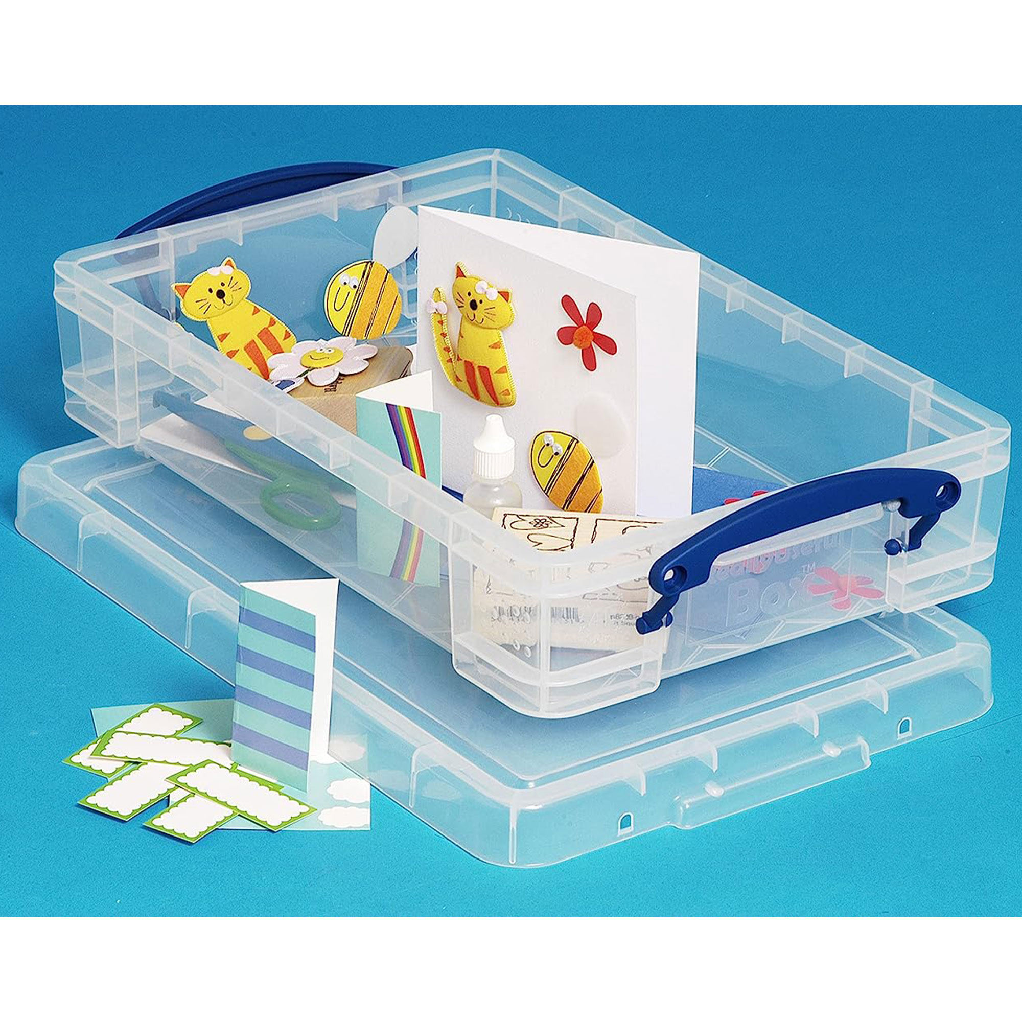 Really Useful Box 4L Box with Snap Down Handles, Clear